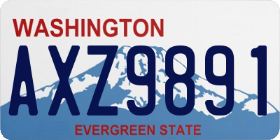 WA license plate AXZ9891