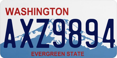 WA license plate AXZ9894