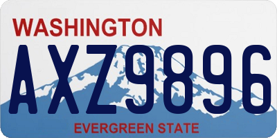 WA license plate AXZ9896