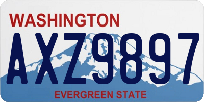 WA license plate AXZ9897