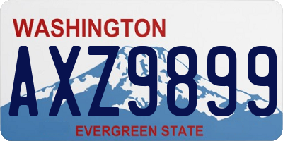 WA license plate AXZ9899