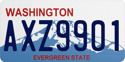 WA license plate AXZ9901