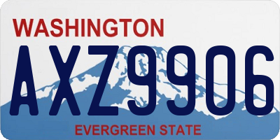 WA license plate AXZ9906