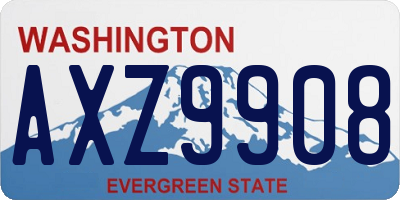 WA license plate AXZ9908