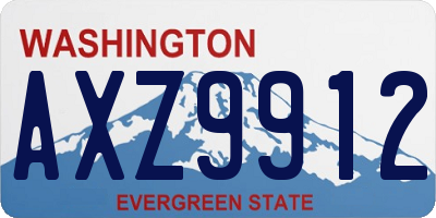 WA license plate AXZ9912
