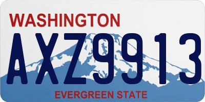 WA license plate AXZ9913