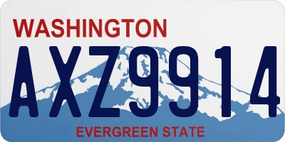 WA license plate AXZ9914