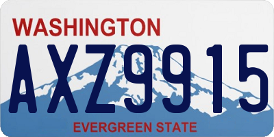 WA license plate AXZ9915