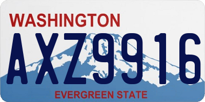 WA license plate AXZ9916