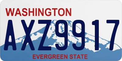 WA license plate AXZ9917