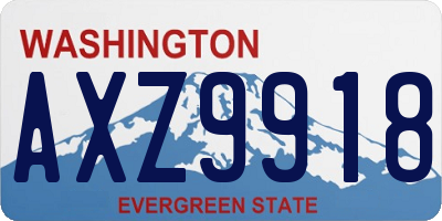 WA license plate AXZ9918