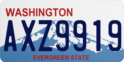 WA license plate AXZ9919