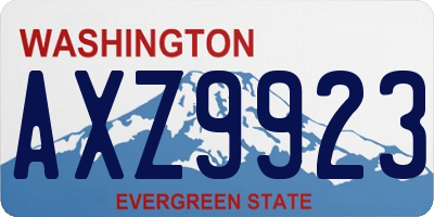 WA license plate AXZ9923