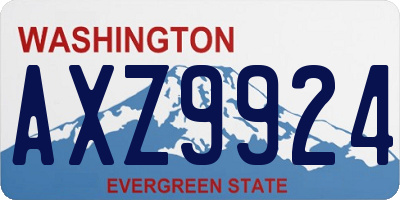 WA license plate AXZ9924