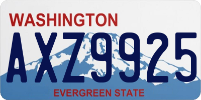WA license plate AXZ9925