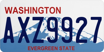 WA license plate AXZ9927