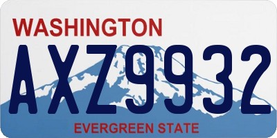 WA license plate AXZ9932