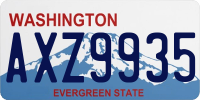 WA license plate AXZ9935