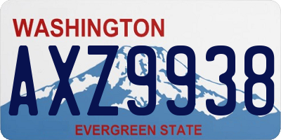 WA license plate AXZ9938