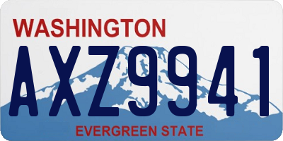WA license plate AXZ9941