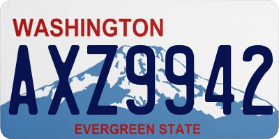 WA license plate AXZ9942