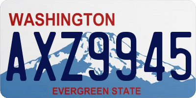 WA license plate AXZ9945