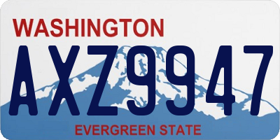 WA license plate AXZ9947
