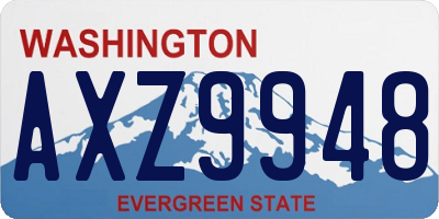 WA license plate AXZ9948