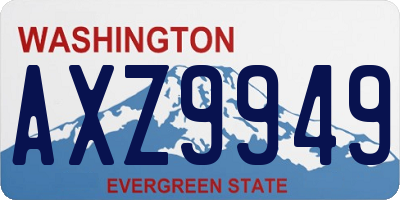 WA license plate AXZ9949