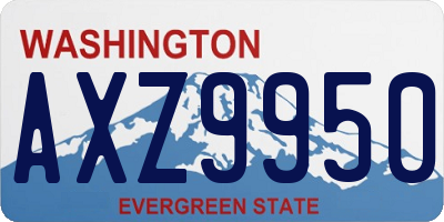 WA license plate AXZ9950
