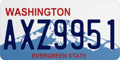 WA license plate AXZ9951