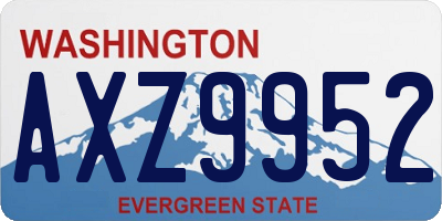 WA license plate AXZ9952