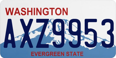 WA license plate AXZ9953