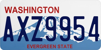 WA license plate AXZ9954