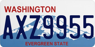 WA license plate AXZ9955