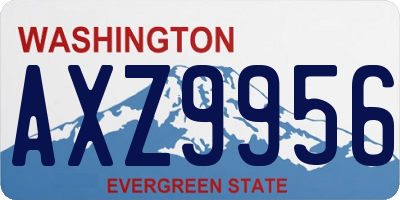 WA license plate AXZ9956
