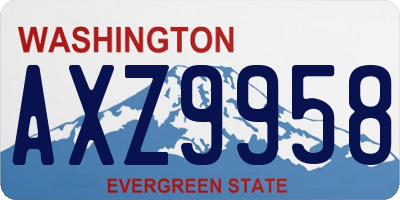 WA license plate AXZ9958