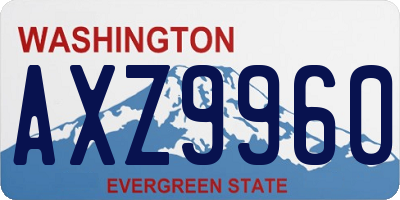 WA license plate AXZ9960