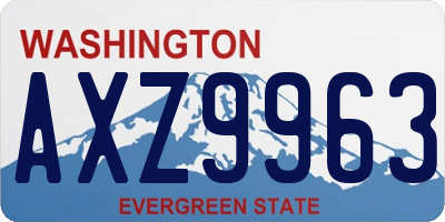 WA license plate AXZ9963