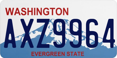 WA license plate AXZ9964