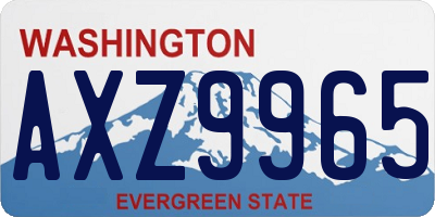 WA license plate AXZ9965