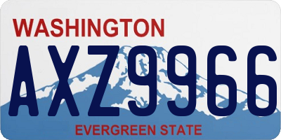 WA license plate AXZ9966