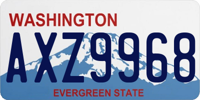 WA license plate AXZ9968