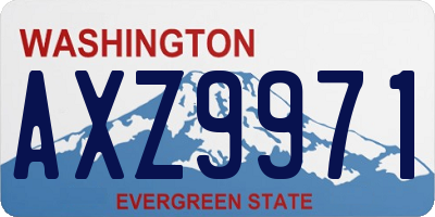 WA license plate AXZ9971