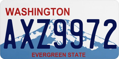 WA license plate AXZ9972