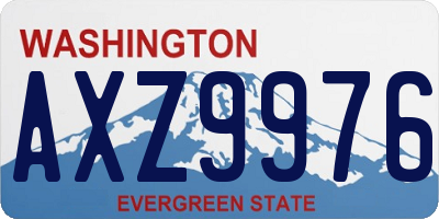 WA license plate AXZ9976
