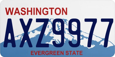 WA license plate AXZ9977