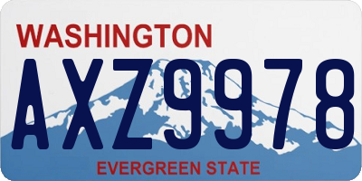 WA license plate AXZ9978