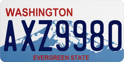 WA license plate AXZ9980