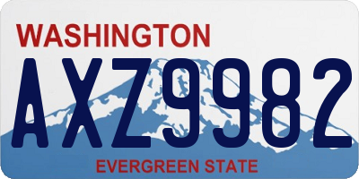 WA license plate AXZ9982